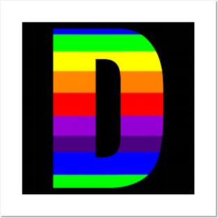 The Letter D in Rainbow Stripes Posters and Art